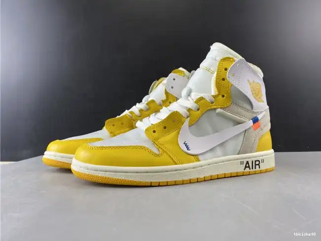 TBkick Dark Jordan Yellow-Cone Air 1 AQ0818-149 Powder Off-White White NRG x 0605